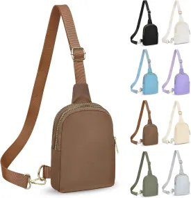 2-Zipper Crossbody Sling BagSling Chest Bag with Ajustable Strap Gift for Men and Women