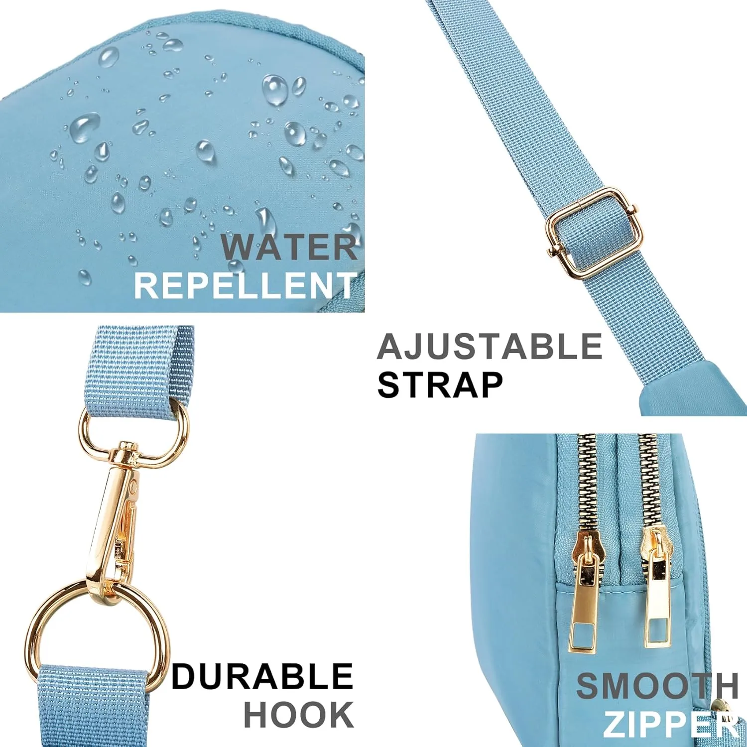 2-Zipper Crossbody Sling BagSling Chest Bag with Ajustable Strap Gift for Men and Women