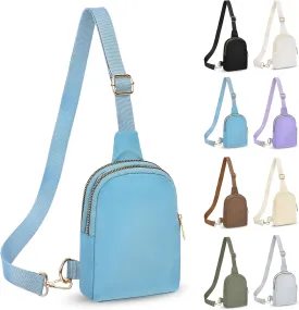 2-Zipper Crossbody Sling BagSling Chest Bag with Ajustable Strap Gift for Men and Women