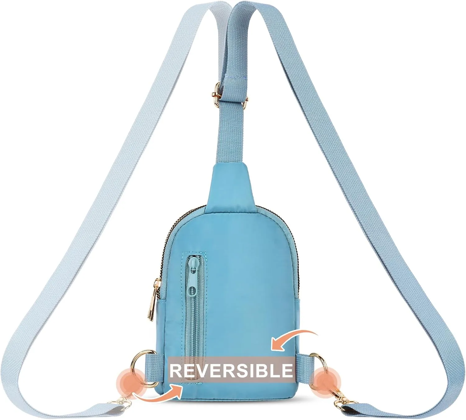 2-Zipper Crossbody Sling BagSling Chest Bag with Ajustable Strap Gift for Men and Women