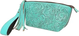 American Darling Clutch Hand Tooled Genuine Leather Western Women Bag Handbag Purse Turquoise | Leather Clutch Bag | Clutch Purses for Women | Cute Clutch Bag | Clutch Purse