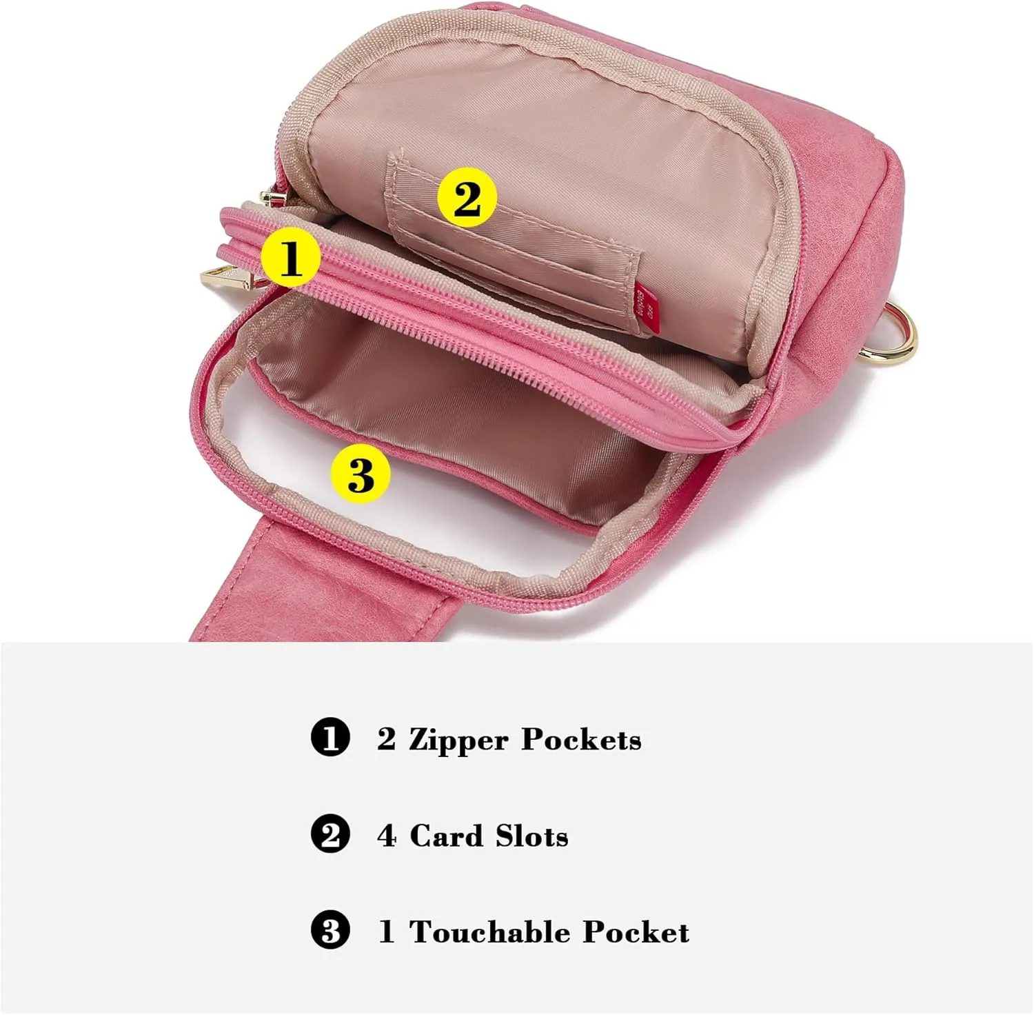 AOCINA INICAT Small Sling Bag Crossbody Vegan Leather Fanny Packs for Women Fashionable Chest Bag for Travel