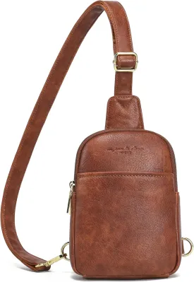 AOCINA INICAT Small Sling Bag Crossbody Vegan Leather Fanny Packs for Women Fashionable Chest Bag for Travel