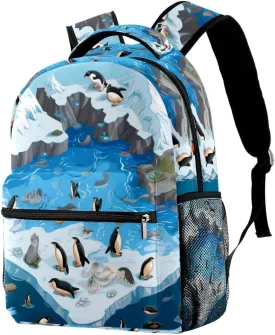 Back Pack for Travel Outdoor Hiking Daypack Backpack,Cartoon Island and Animal Penguins Back Pack for Travel Outdoor Hiking Daypack Backpack,Cartoon Island and Animal Penguins