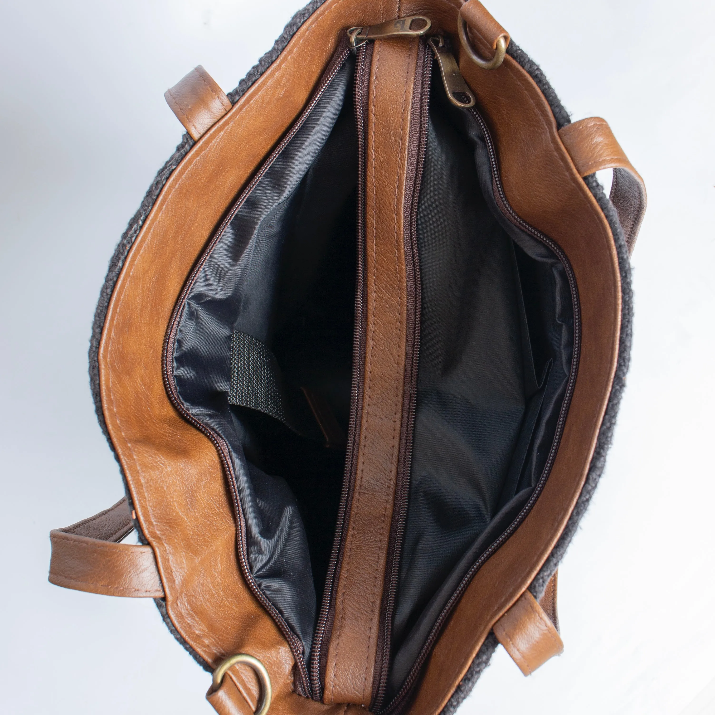 Black Messenger Tote Bag