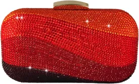 Boutique De FGG Sea Wave Luxury Crystal Clutch Evening Bags for Women Colorful Rhinestone Wedding Handbags and Purses