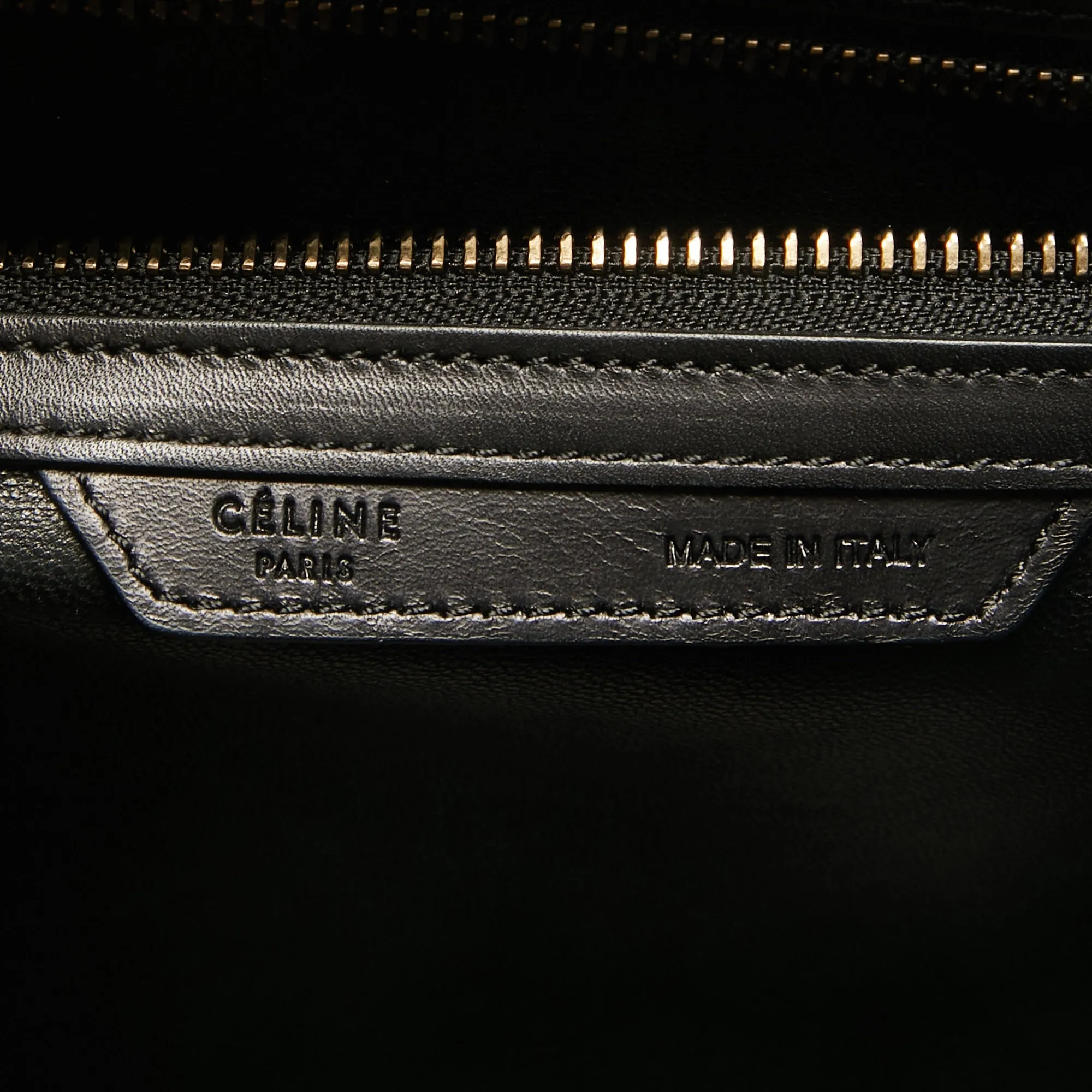 CELINE Black/Fuchsia Knit Fabric and Leather Mini Luggage Tote