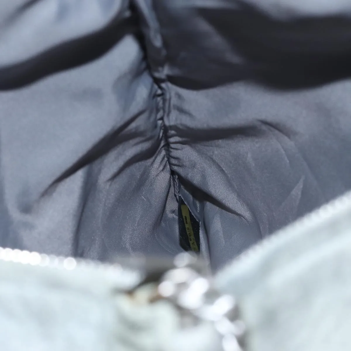 CHANEL Chain Shoulder Bag Suede Gray Silver CC Auth bs17158