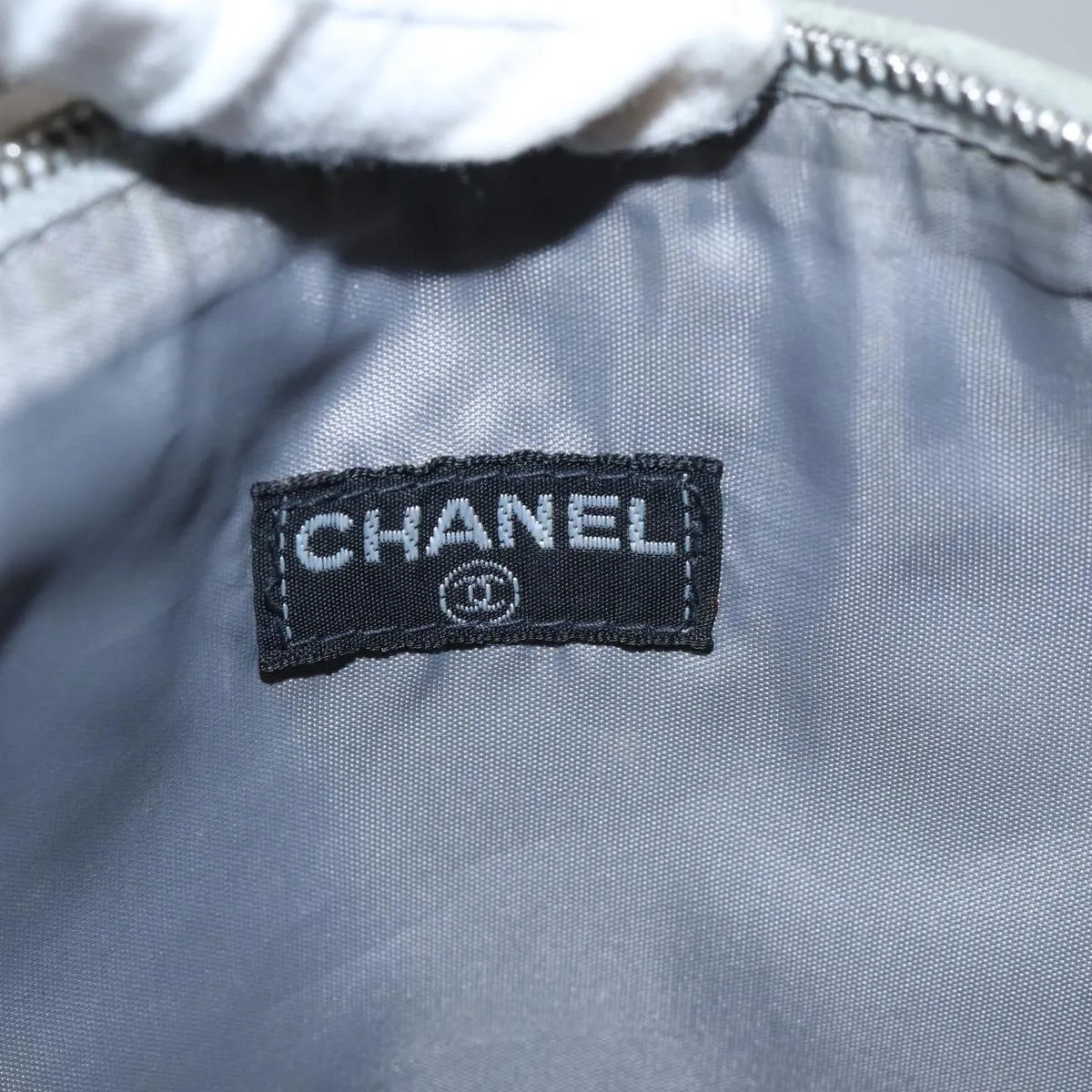 CHANEL Chain Shoulder Bag Suede Gray Silver CC Auth bs17158