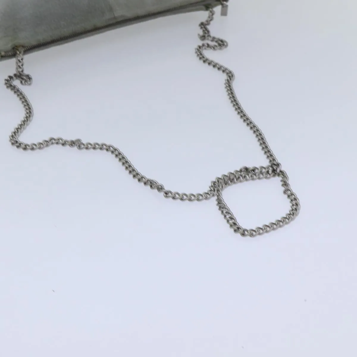 CHANEL Chain Shoulder Bag Suede Gray Silver CC Auth bs17158