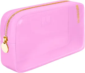 DANCOUR Small Clear Makeup Bag  Mini Cosmetic Pouch for Purse, Light Pink Travel Bag, Compact Clear Pouch for Cosmetics, Mini Purse Organizer