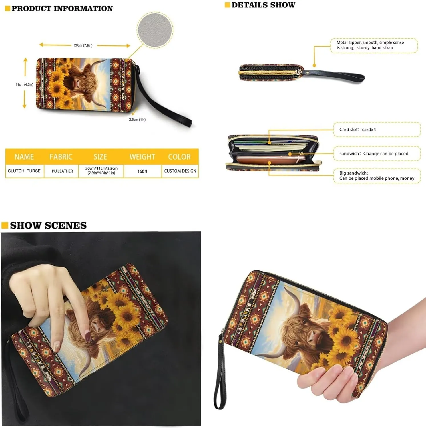 Fashion Purse and Wallet Set for Women Travel Outdoor Shopping Work