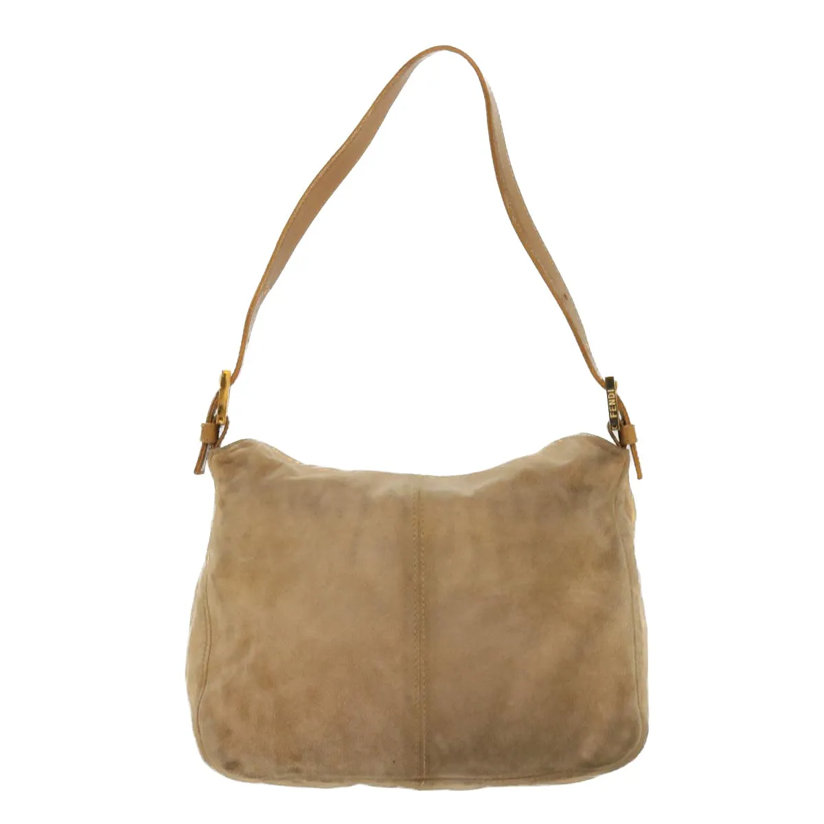 FENDI Mamma Baguette Shoulder Bag Suede Beige 2370/26426  yk6310