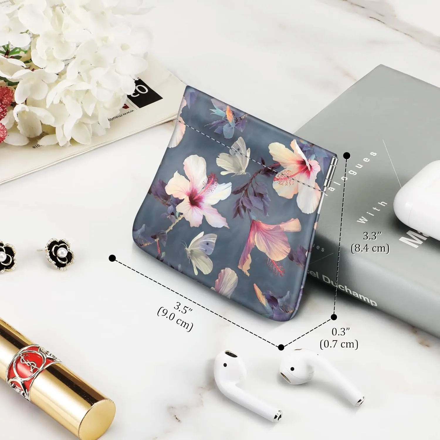 Fintie Squeeze Coin Purse, Fintie PU Leather Coin Pouch Change Holder for Woman (Blooming Hibiscus)