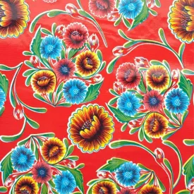 Florapola Oilcloth in red