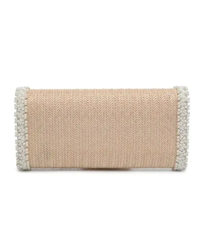 Gloria Natural Beaded Crossbody Bag