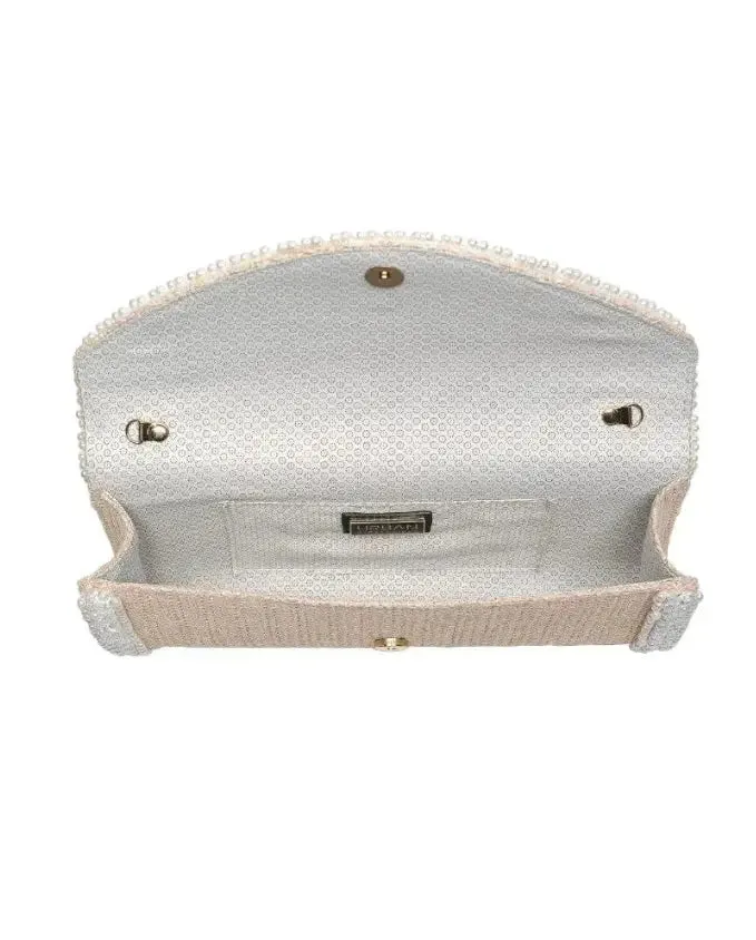Gloria Natural Beaded Crossbody Bag