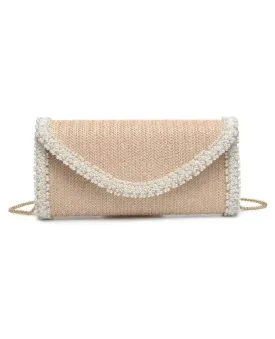 Gloria Natural Beaded Crossbody Bag
