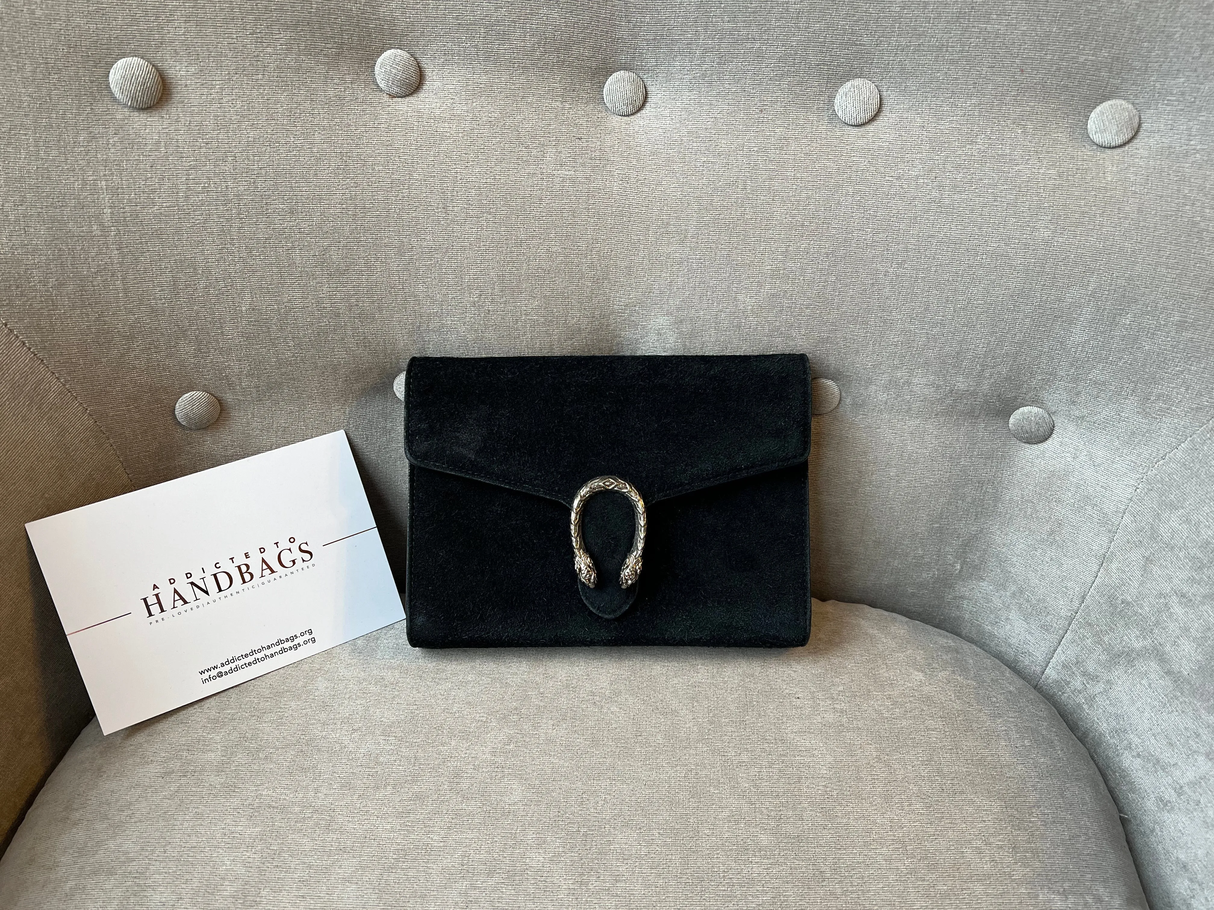 Gucci Dionysus Black Suede Mini Bag