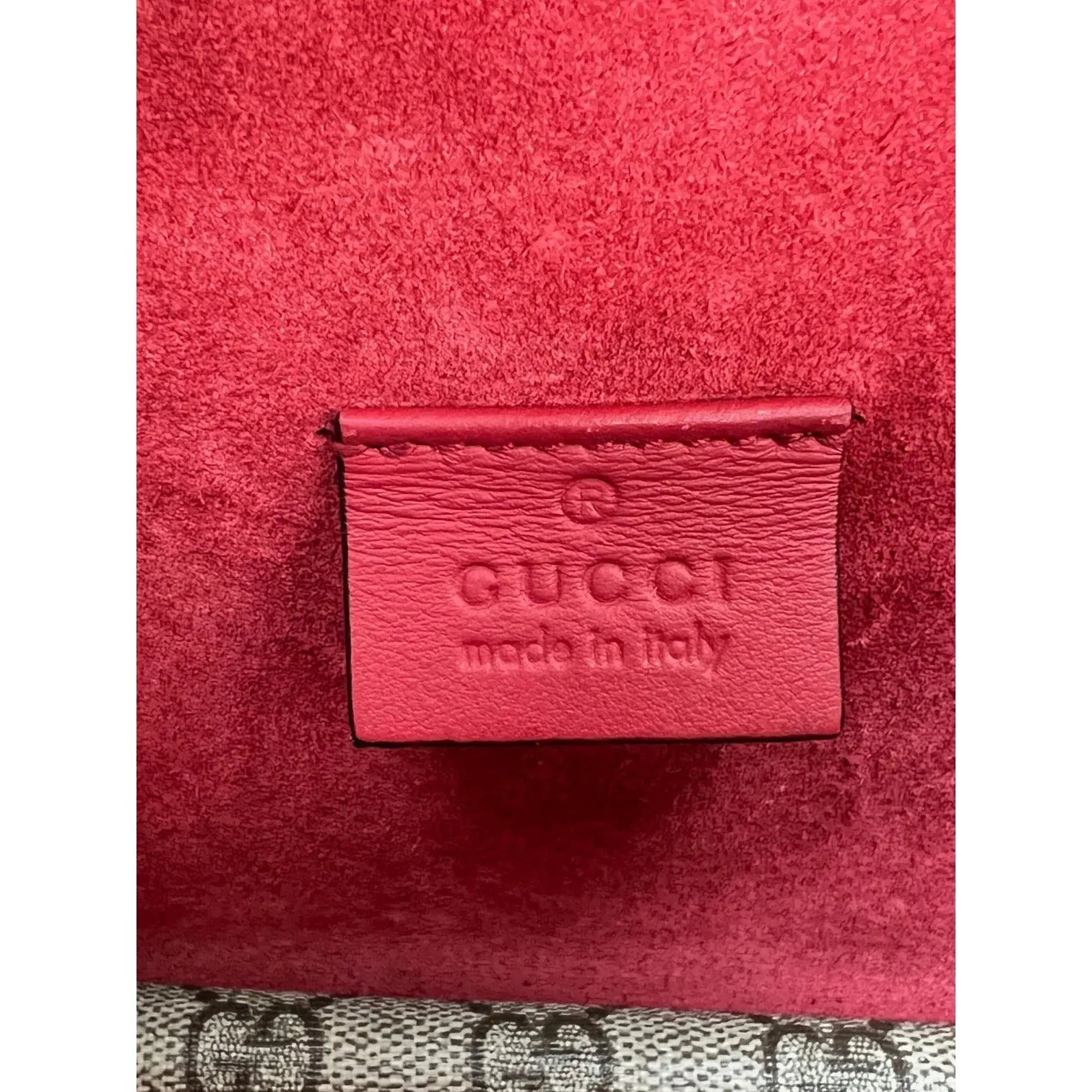 GUCCI Dionysus GG Supreme Red Mini Shoulder Crossbody Bag