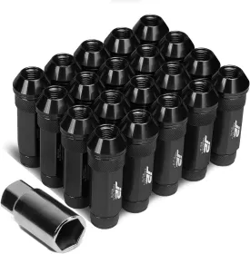 J2 Engineering LN-T7-026-15-BK 7075 Aluminum M12 x 1.5 25mm OD / 70mm 20x Lug Nut   1x Key, Black J2 Engineering LN-T7-026-15-BK 7075 Aluminum M12 x 1.5 25mm OD / 70mm 20x Lug Nut   1x Key, Black