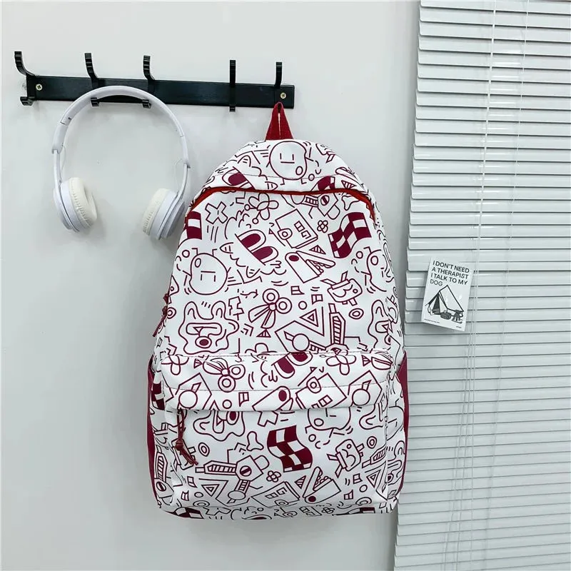 Large Capacity Graffiti Waterproof Backpack and Bags