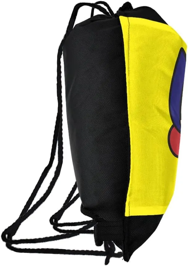 LOGOVISION Batman Batgirl Cute Chibi Character Drawstring Backpack Sports Bag Sackpack 17" x 13", Perfect for Gym, Yoga or Practice