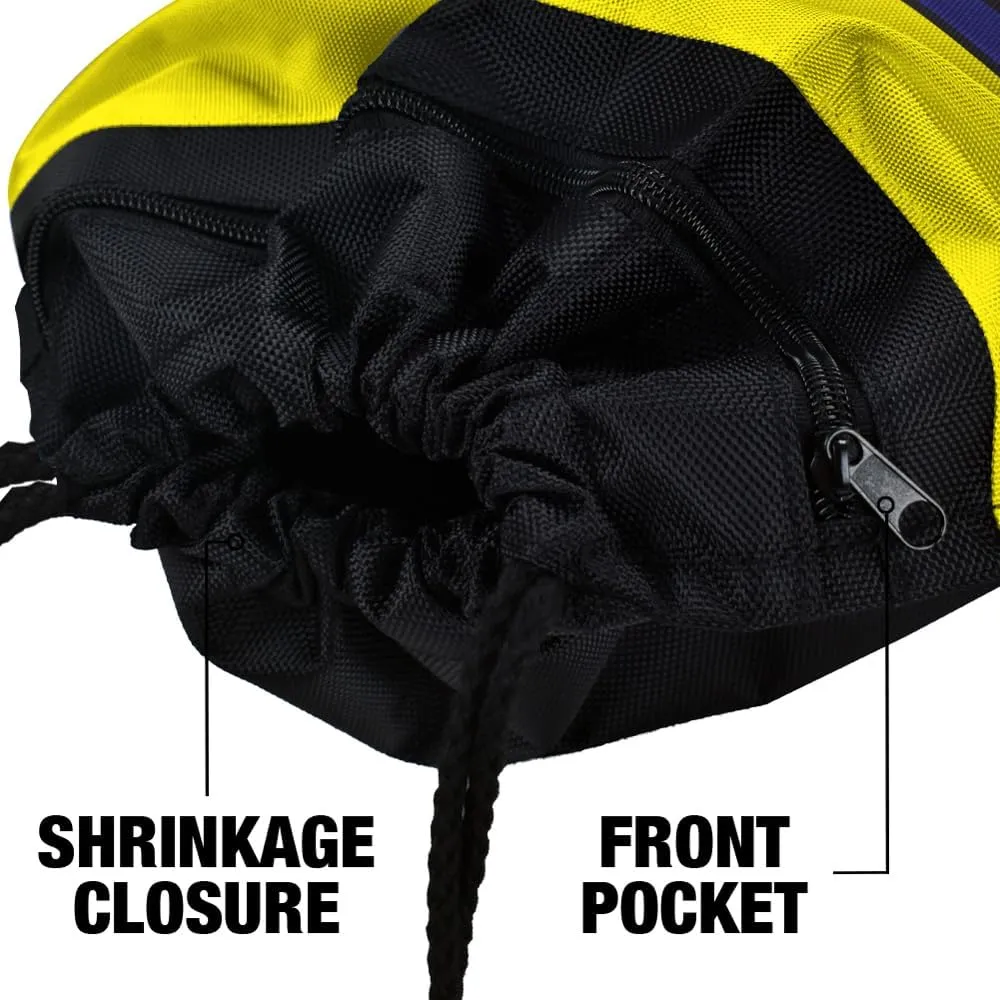 LOGOVISION Batman Batgirl Cute Chibi Character Drawstring Backpack Sports Bag Sackpack 17" x 13", Perfect for Gym, Yoga or Practice