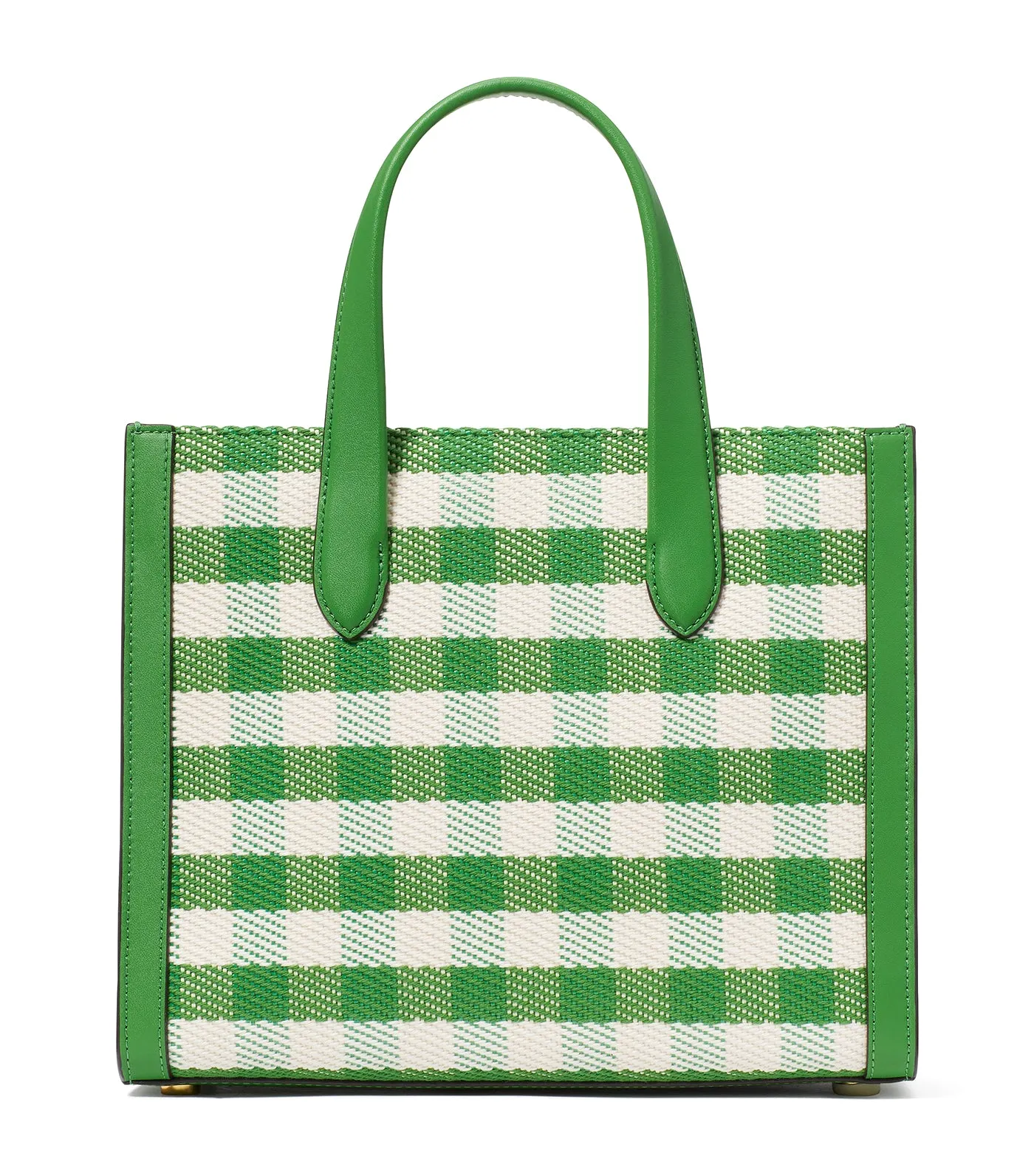 Manhattan Gingham Tweed Fabric Tote Summit Green Multi