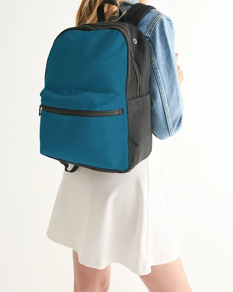Medium Dark Cyan Canvas Backpack | Medium Dark Pure Cyan | C100M0Y0K60