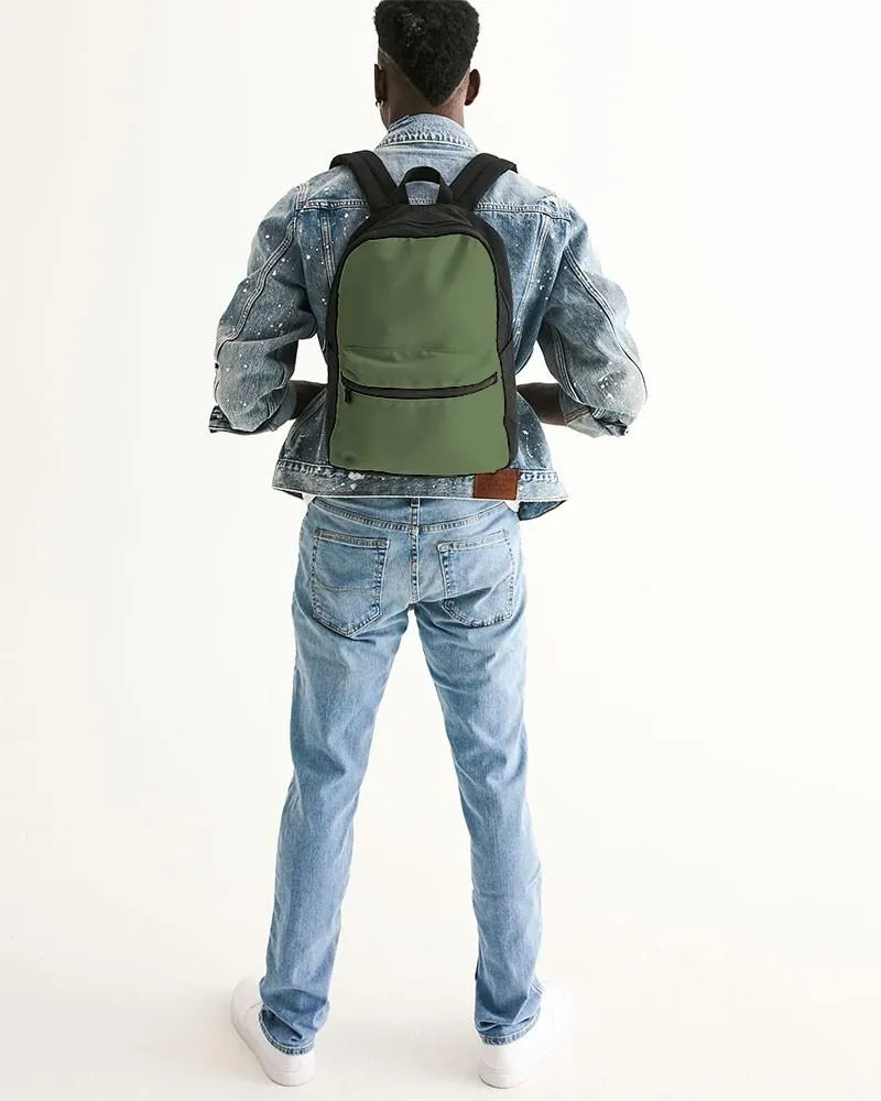 Medium Dark Warm Green Canvas Backpack | Medium Dark Pastel Warm Green | C30M0Y60K60