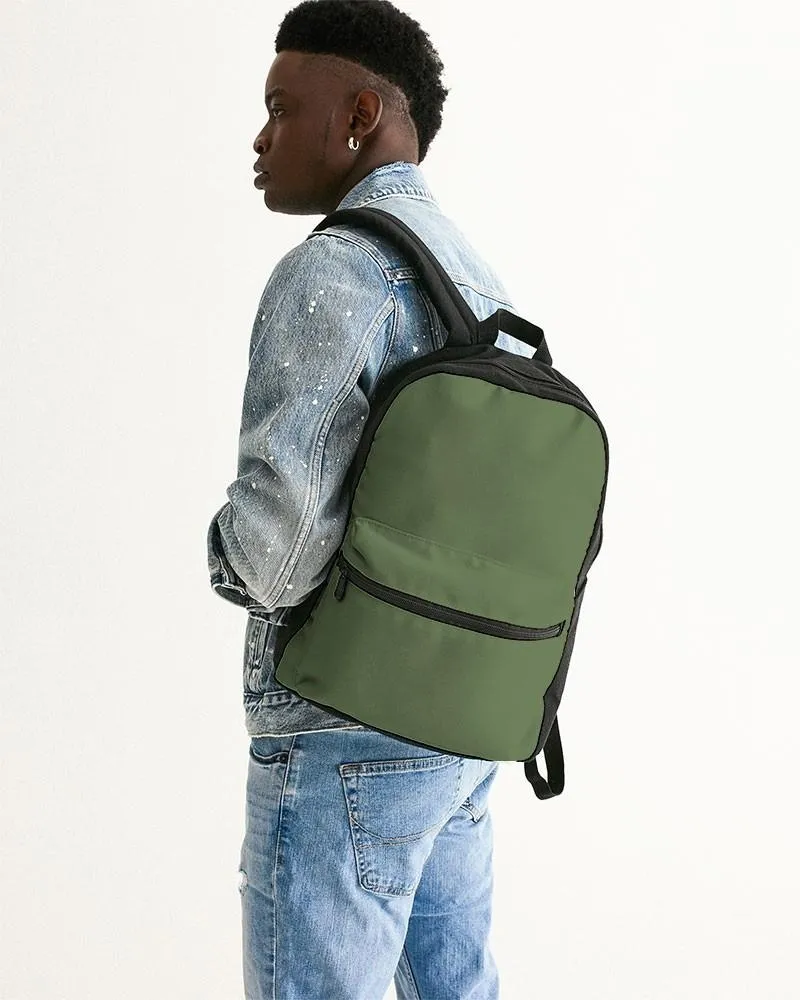 Medium Dark Warm Green Canvas Backpack | Medium Dark Pastel Warm Green | C30M0Y60K60