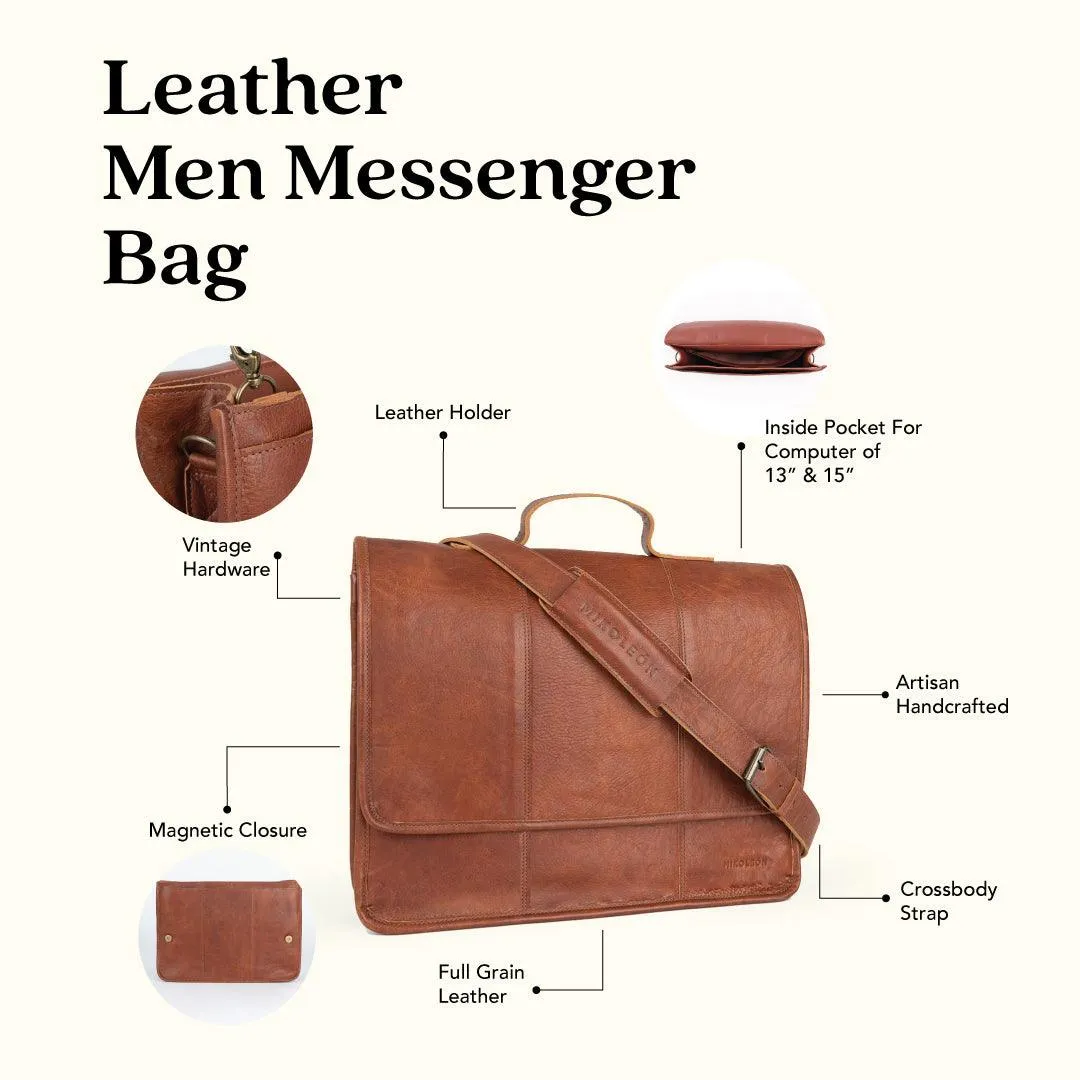 MK221210 - Custom Leather Messenger Bag [Men's Leather Bag]