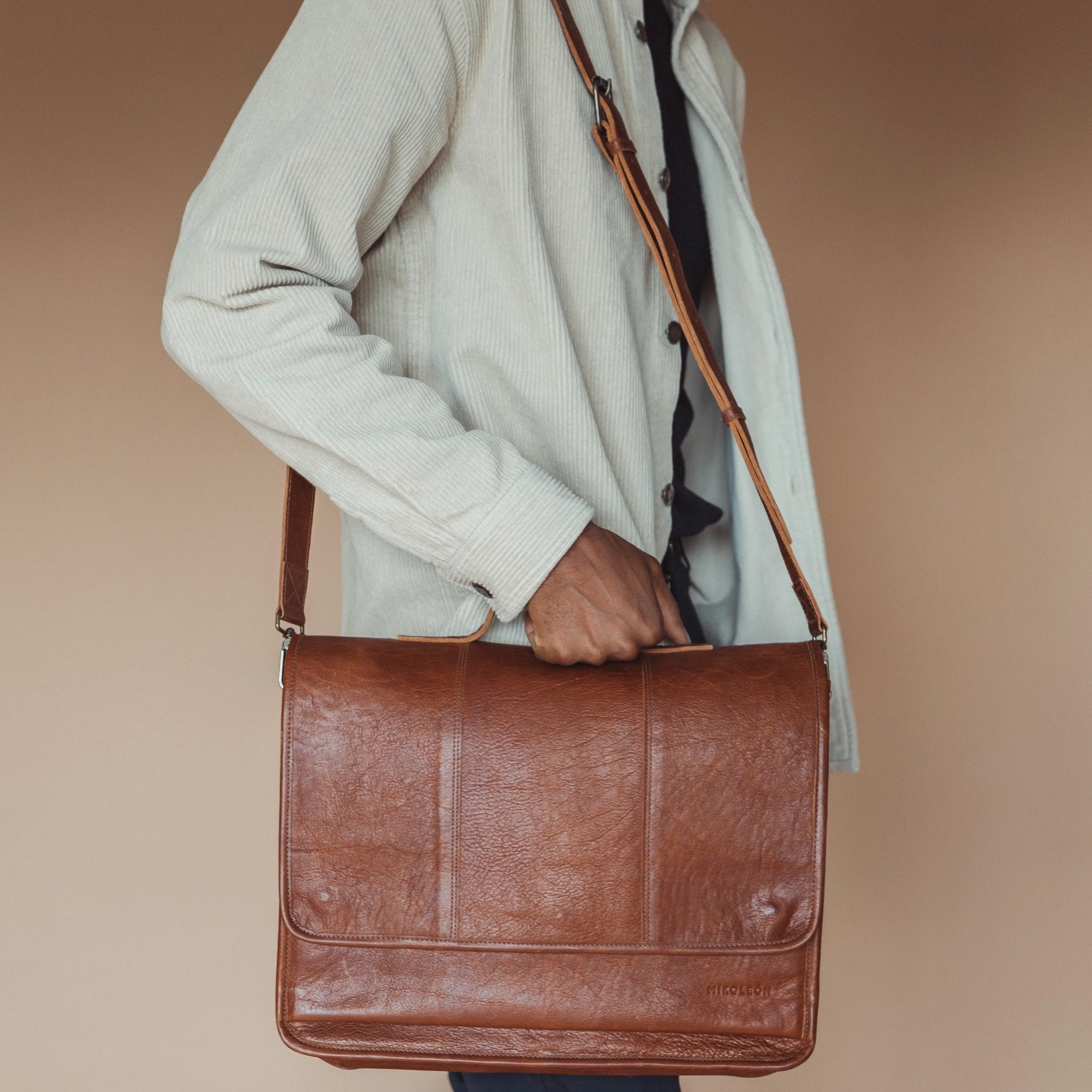 MK221210 - Custom Leather Messenger Bag [Men's Leather Bag]
