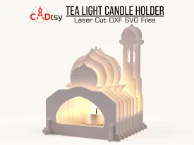 Mosque Tea Light Candle Holder SVG DXF Files | Laser Cut Lantern Design for Glowforge and Cricut
