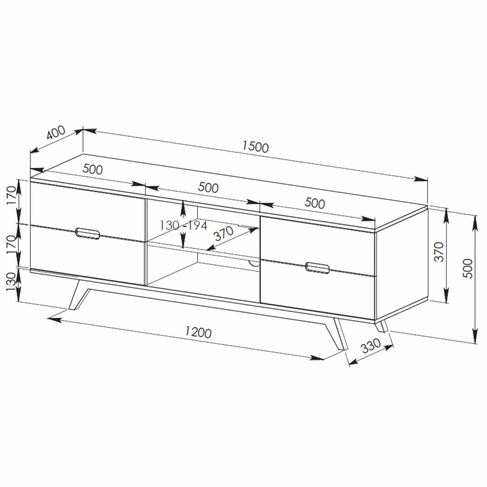 NOVA 1500 Entertainment Unit Grey by Tauris™