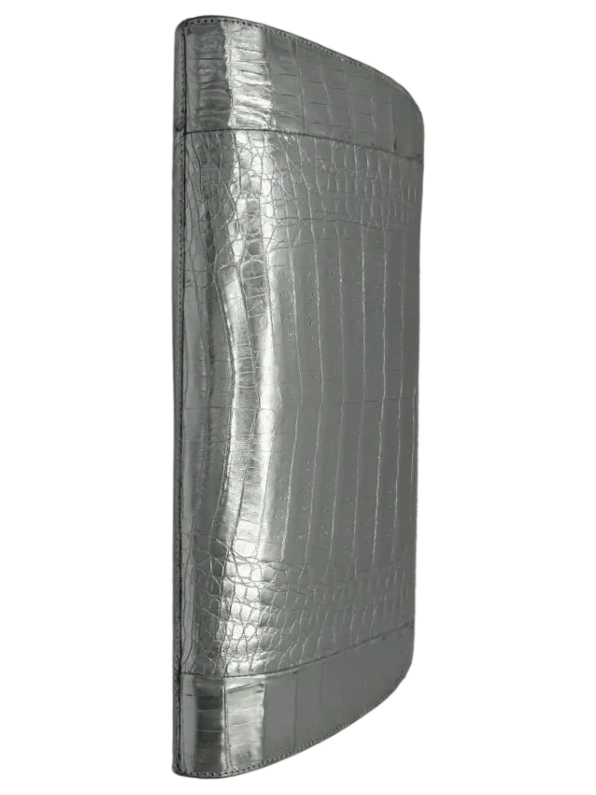 NWT Nancy Gonzalez Rosebud Slicer Metallic Crocodile Clutch Bag