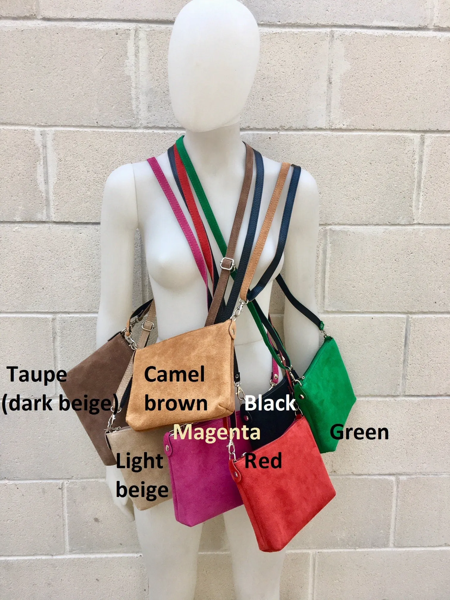 ORANGE suede leather bag. GENUINE leather crossbody / shoulder bag. Small suede bag with adjustable strap   zipper. Light orange purse