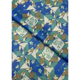 Patchwork Printed Lawn Fabric, Blue