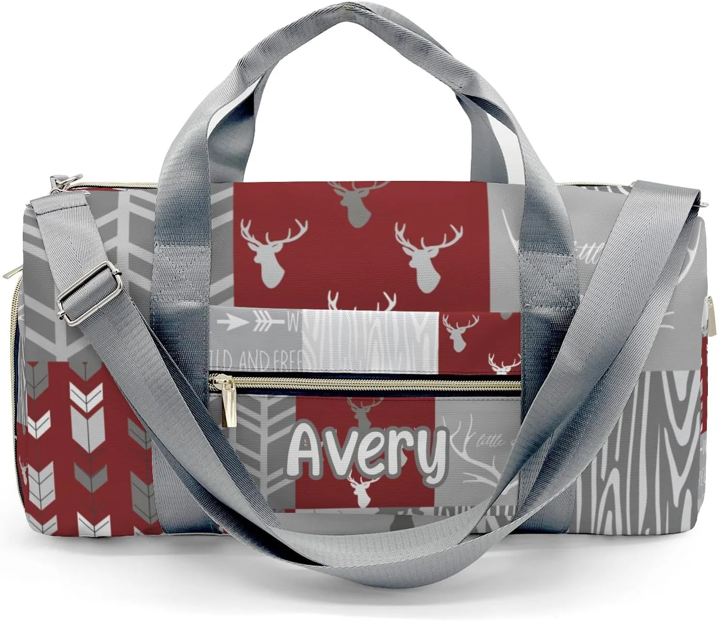 Personalized Woodland Animal Deer Customized Multi-functional Handbag Travel Bag, Unisex Portable Travel Bag, Sports and Fitness Duffel Bag, Short Trip Storage Bag