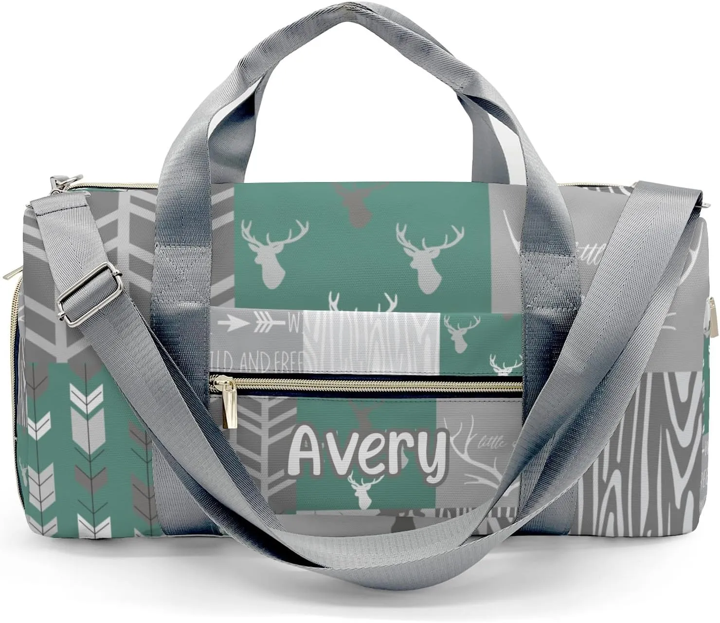 Personalized Woodland Animal Deer Customized Multi-functional Handbag Travel Bag, Unisex Portable Travel Bag, Sports and Fitness Duffel Bag, Short Trip Storage Bag