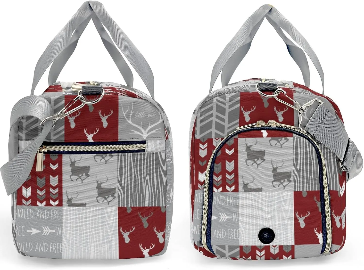 Personalized Woodland Animal Deer Customized Multi-functional Handbag Travel Bag, Unisex Portable Travel Bag, Sports and Fitness Duffel Bag, Short Trip Storage Bag