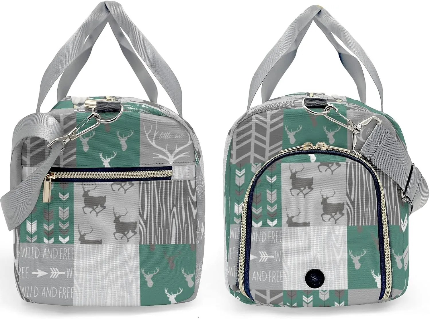 Personalized Woodland Animal Deer Customized Multi-functional Handbag Travel Bag, Unisex Portable Travel Bag, Sports and Fitness Duffel Bag, Short Trip Storage Bag