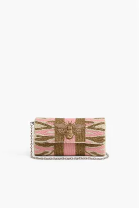 Pretty Pink Bee Beaded Clutch