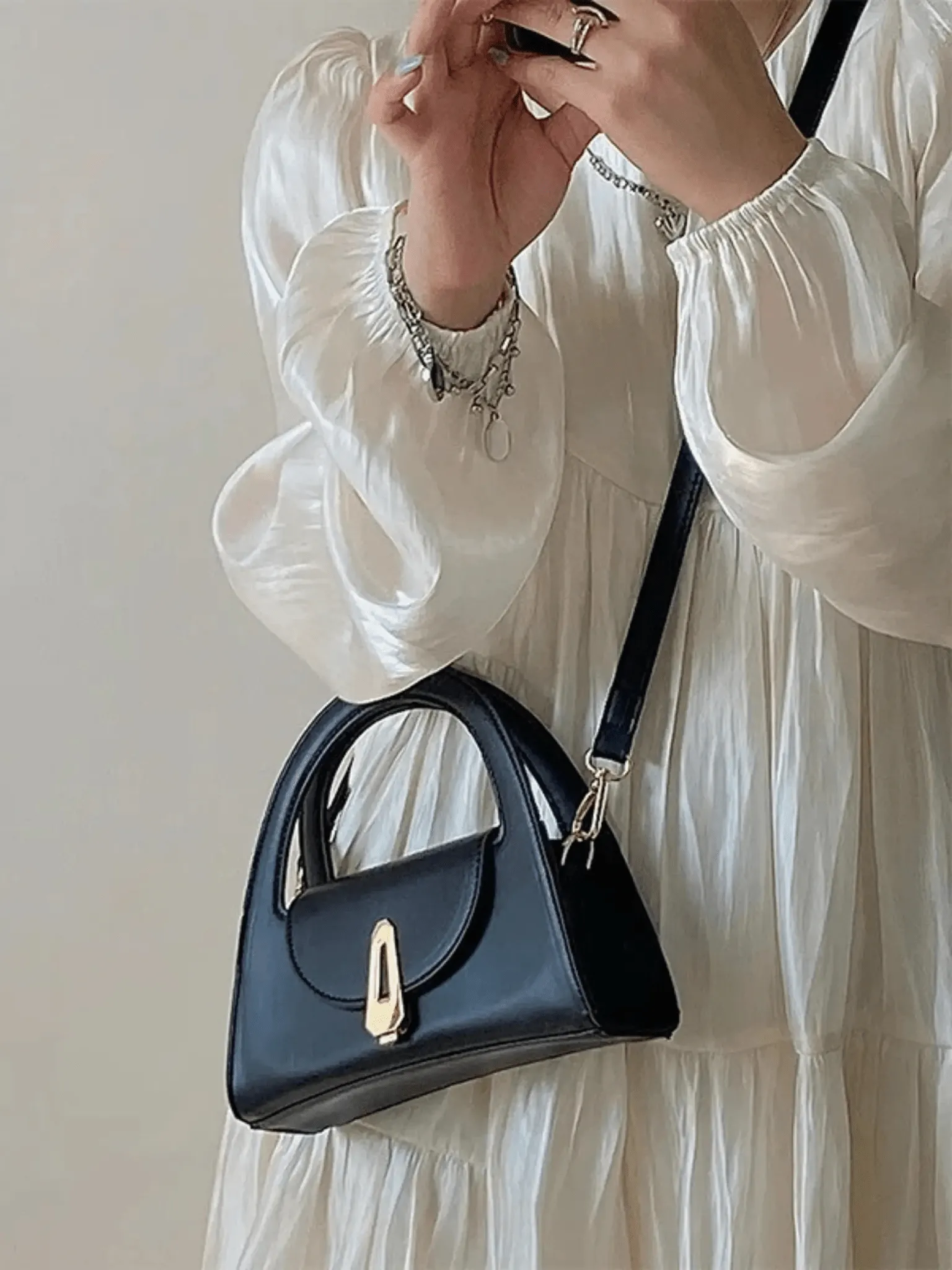 Rebekah | Structured Mini Handbag with Gold Accent