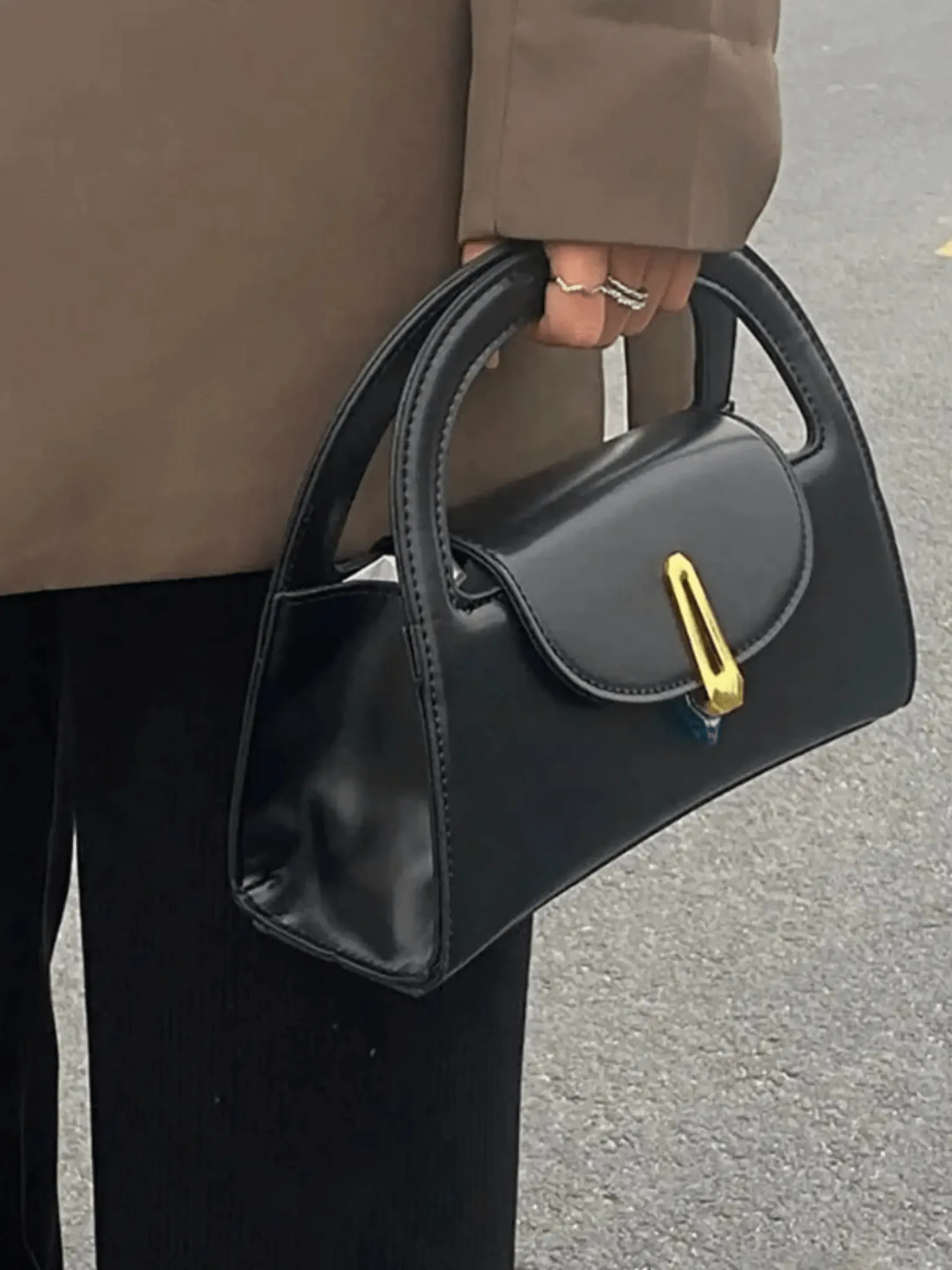 Rebekah | Structured Mini Handbag with Gold Accent