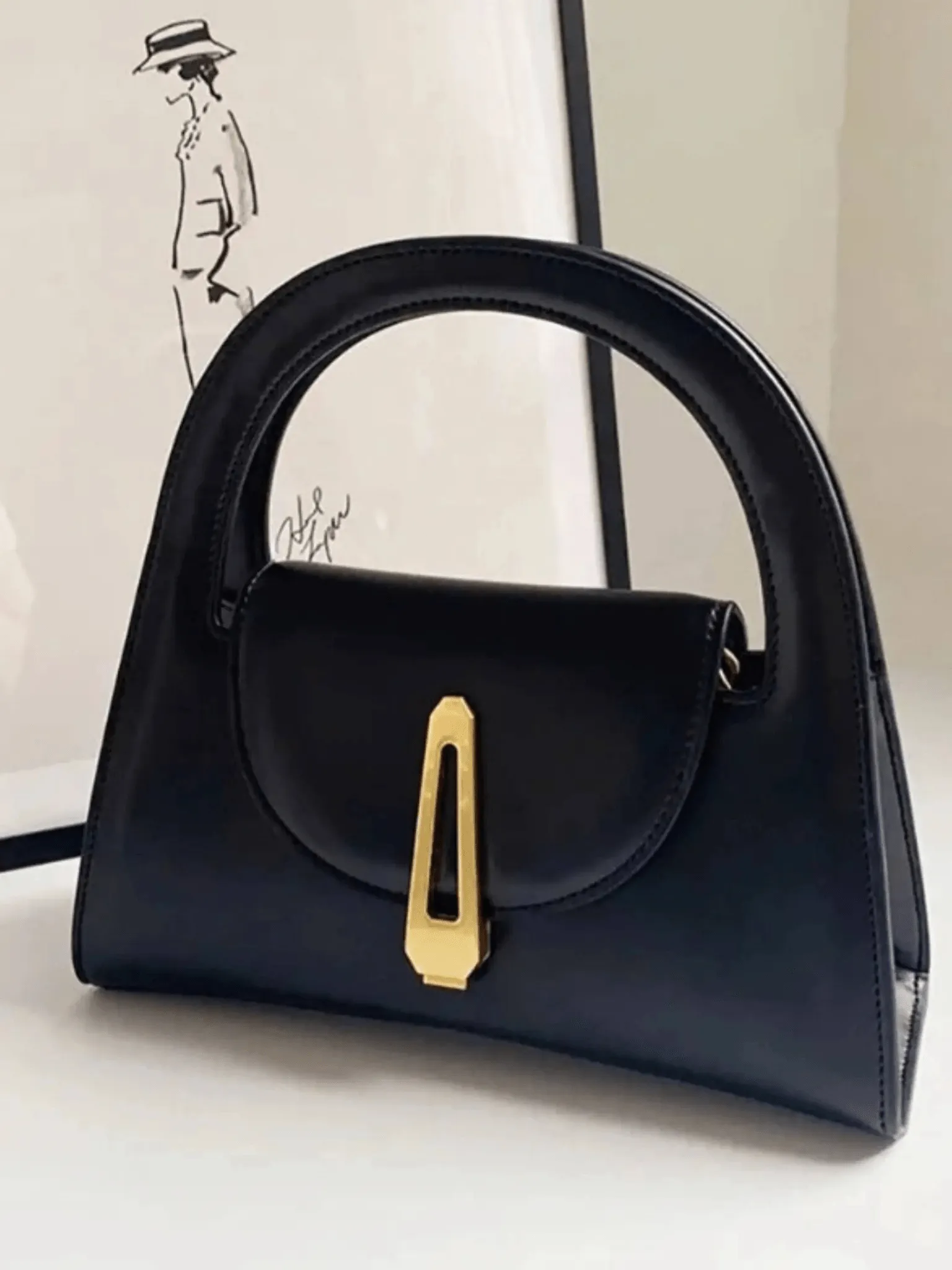 Rebekah | Structured Mini Handbag with Gold Accent