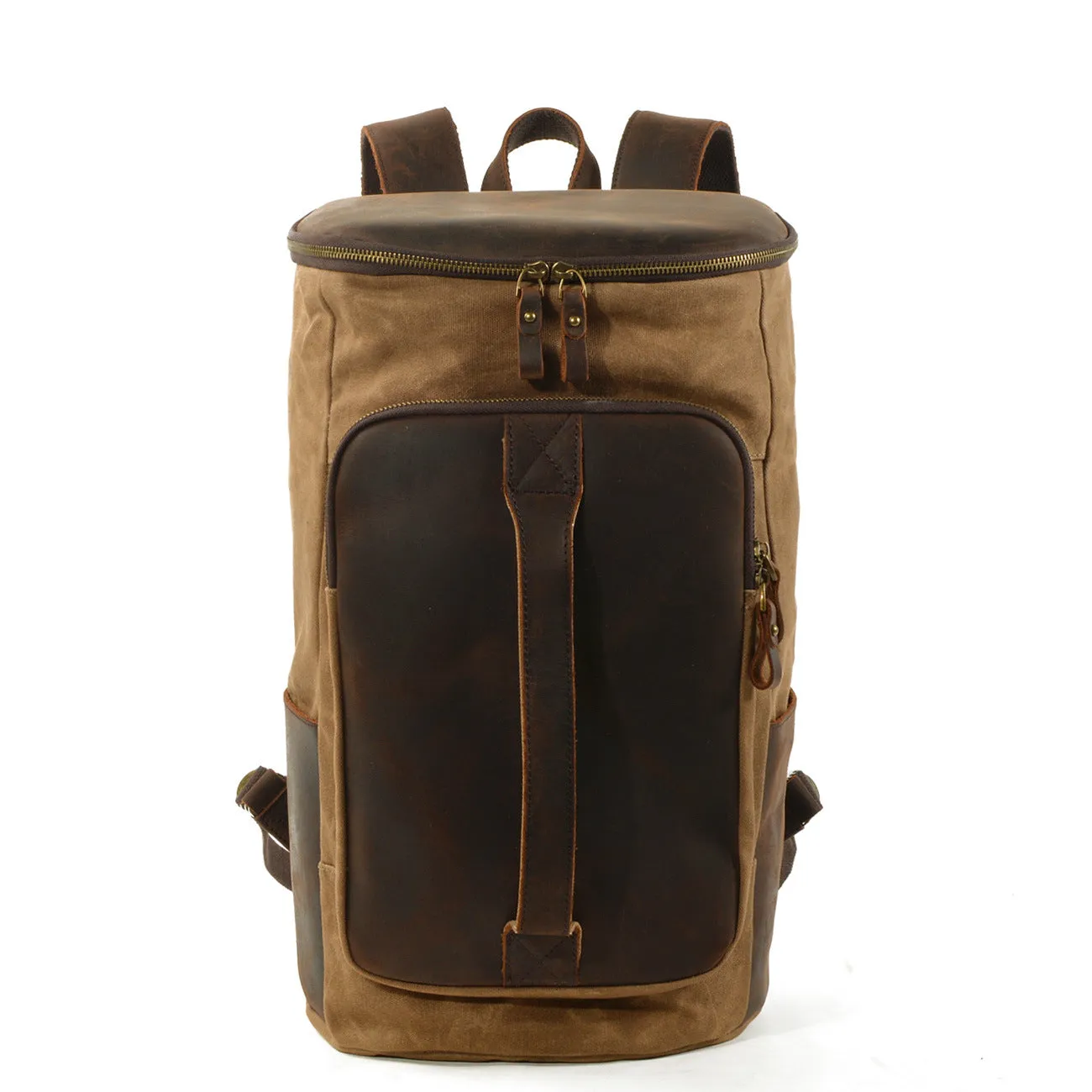 Roomy Capacity Leather Canvas Backpack 6139