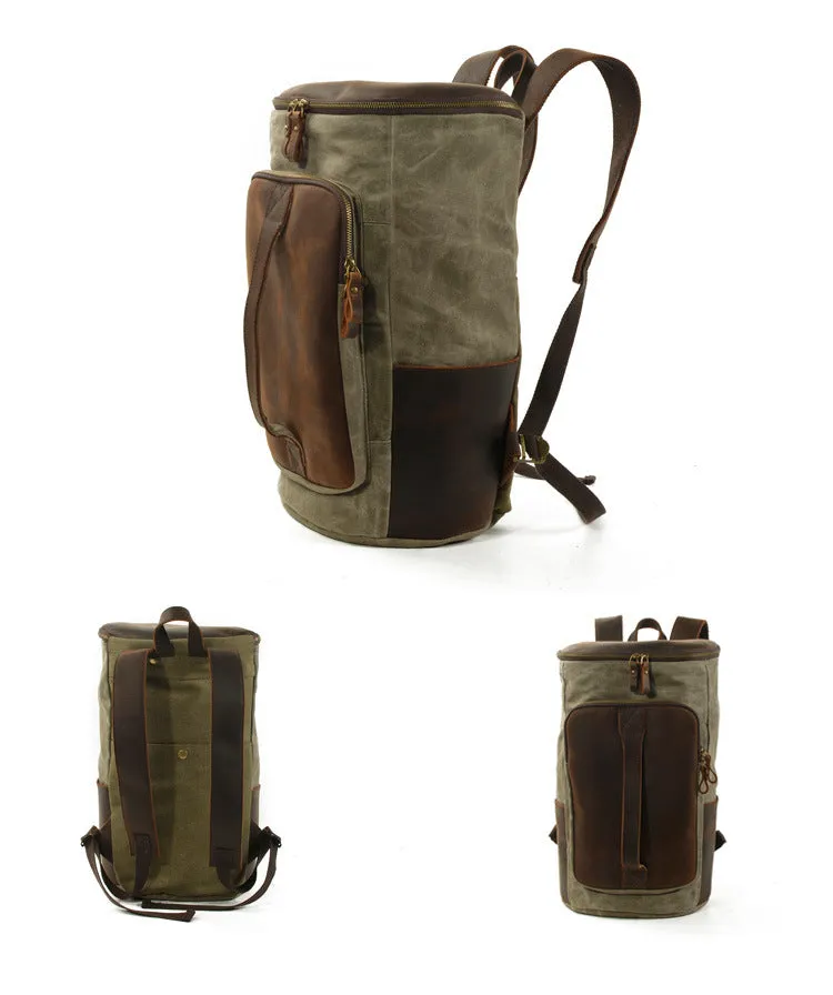 Roomy Capacity Leather Canvas Backpack 6139