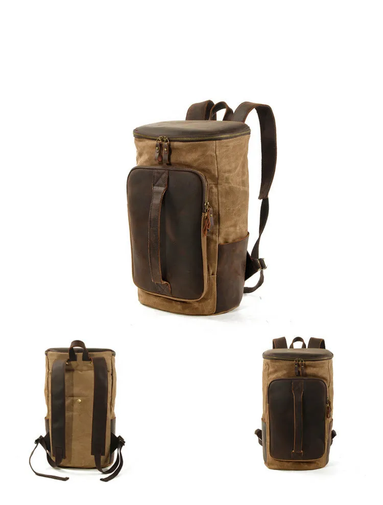 Roomy Capacity Leather Canvas Backpack 6139